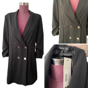 Black Double Breasted Blazer Suit Mini Dress | Size 14 XL